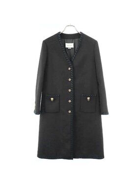 Gucci Melton Long Coat Black 38